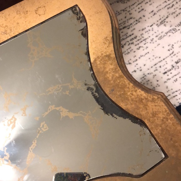 Vintage Italian Rococo Rectangle Mirrored Gold Accent Table 16 x 24 Plant Stand - Picture 5 of 13